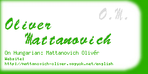 oliver mattanovich business card