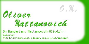 oliver mattanovich business card